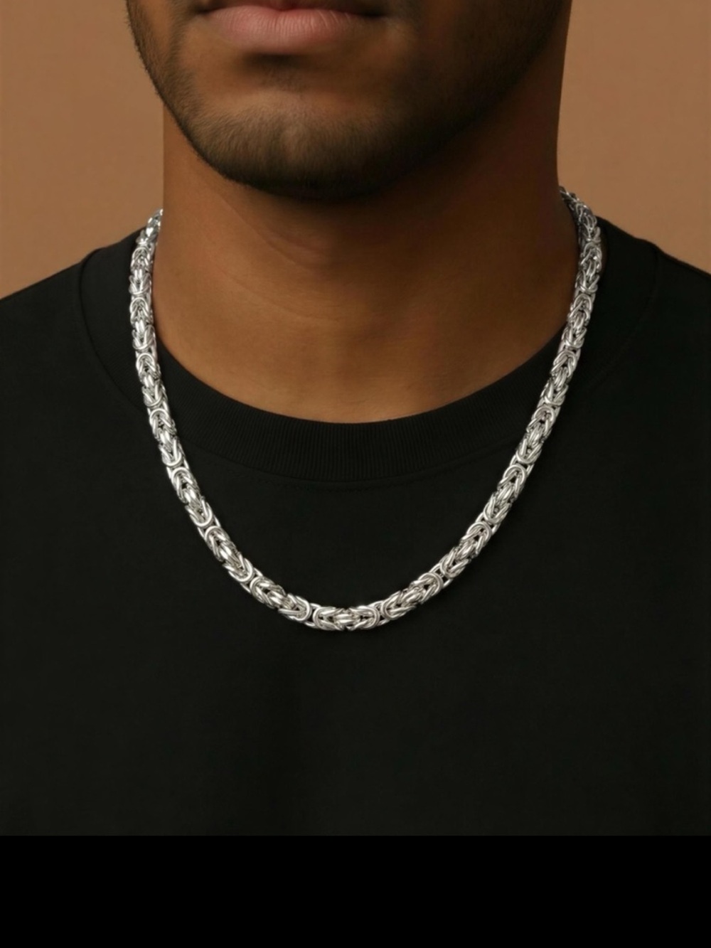 Sterling Silver Byzantine Chain Necklace set